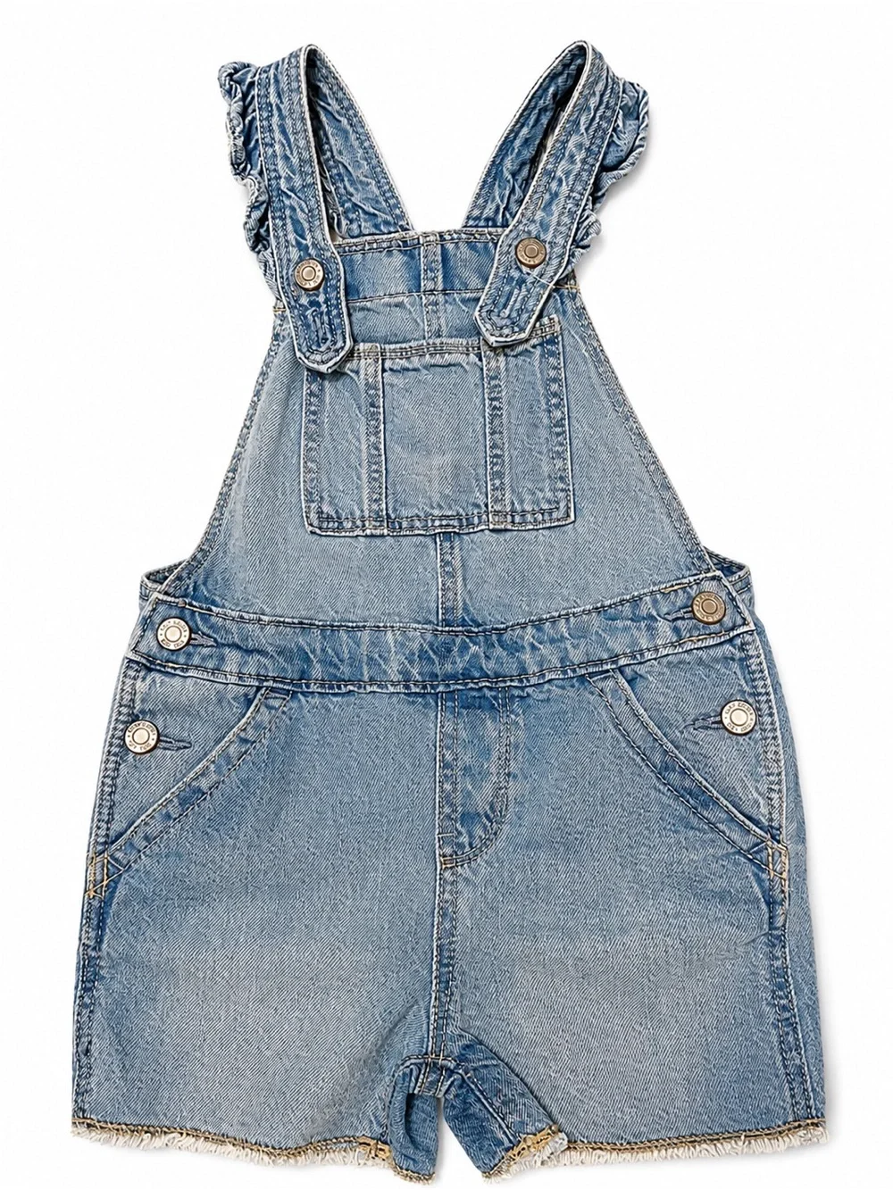 GAP Light Blue Denim Short Overalls for Kids